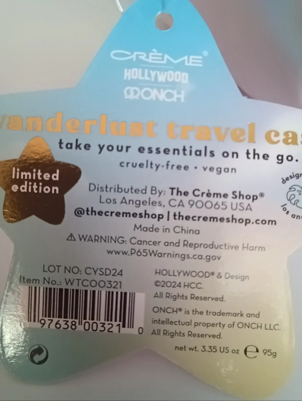 Creme Shop Disney Hollywood Holographic Pink Cosmetic Bag NWT